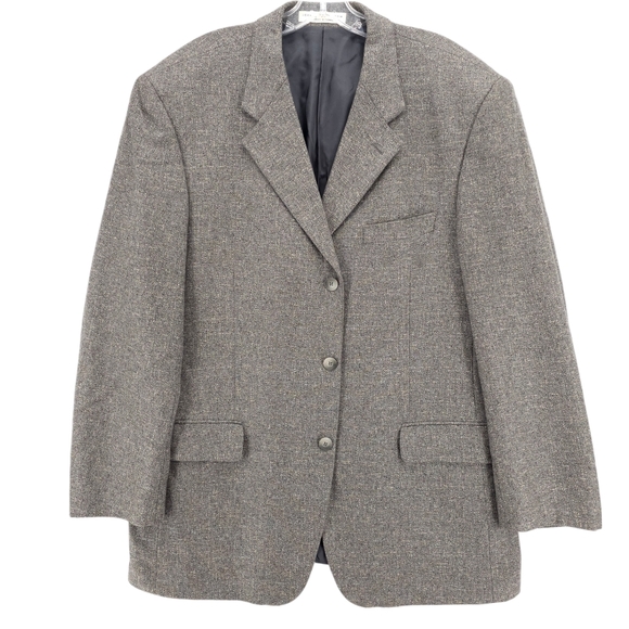 Nordstrom Ermenegildo Zegna Cloth 100% Cashmere Soft Gray Check Blazer Est. 46R - Picture 1 of 8